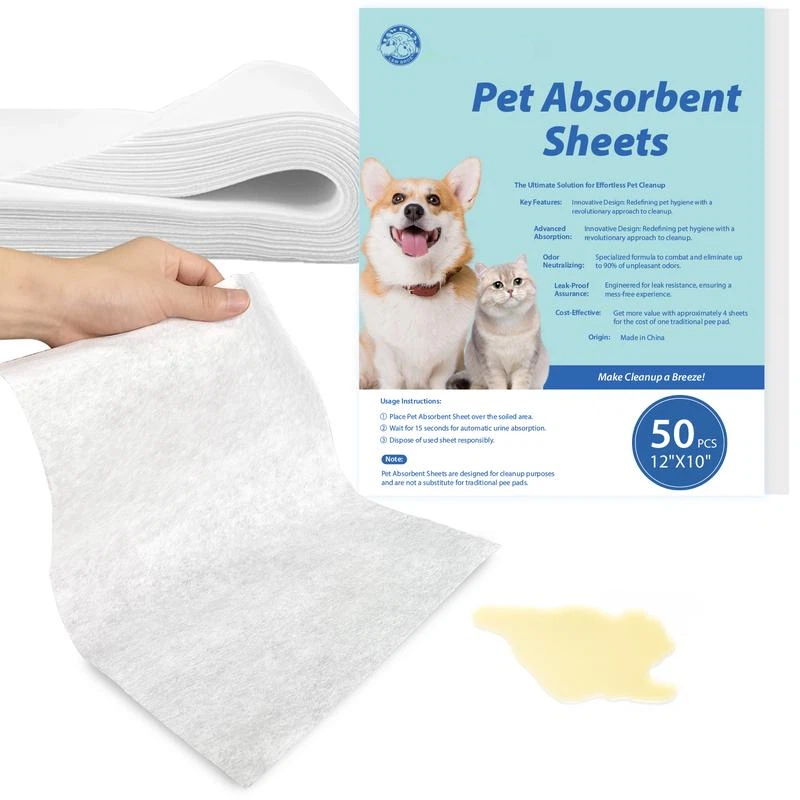 🗽Pet Absorbent Sheets, Emergency Dog Urine Cleanup Sheets for Hardwood Floors, Fast Liquid Lock & Odor Control