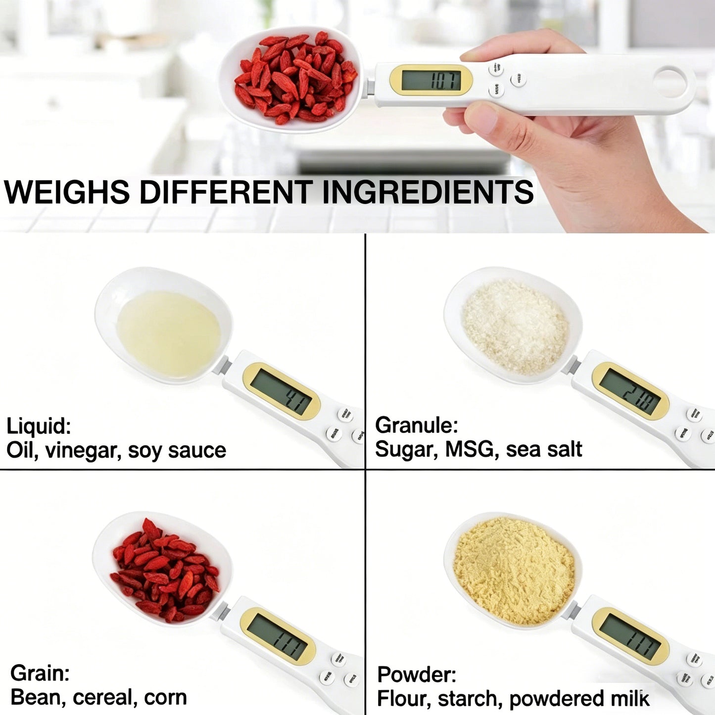 powerstep® Digital measuring spoon scale, high-precision 0.1g gram measuring spoon