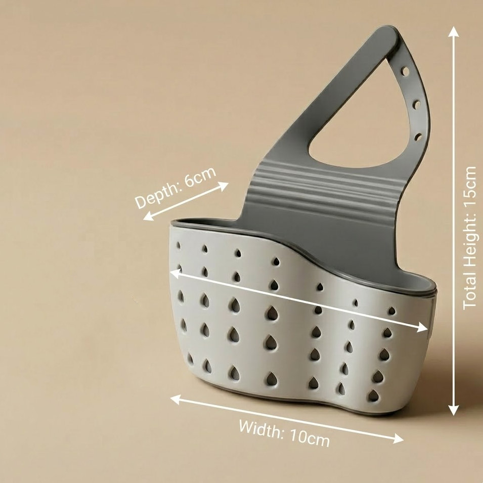 Budryla Kitchen Sink Drain Caddy - Quick-Dry & Mildew-Proof, Keeps Sponges and Brushes Dry for a More Hygienic Kitchen