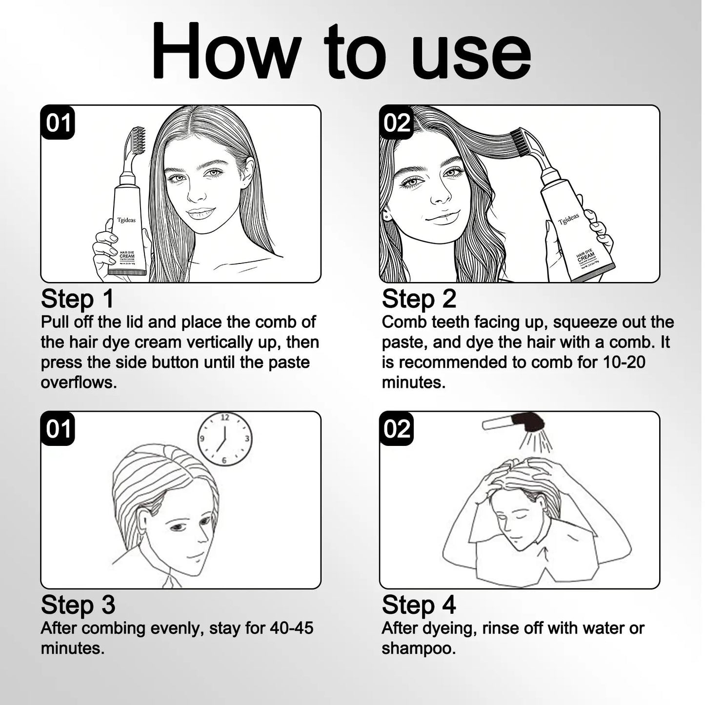 Powerstep™ Hair Dye Comb Cream – Easy At-Home Gray Hair Coverage Kit