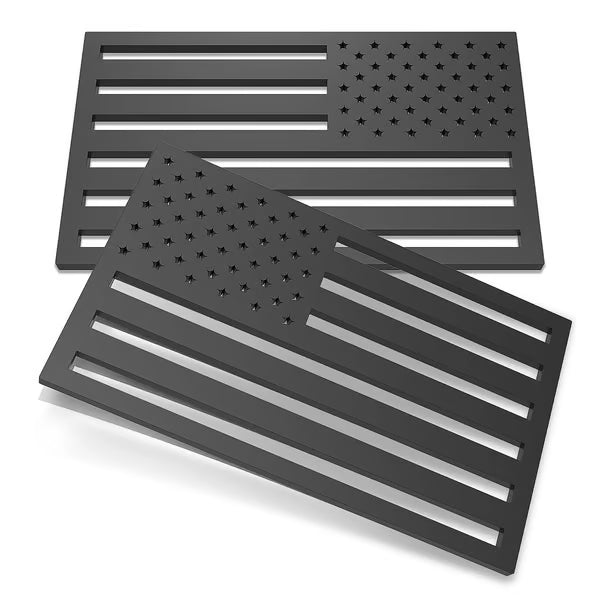 Powerstep® 3D American Flag Emblem Decal - Aluminum Alloy Material (Not Plastic)