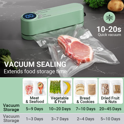 powerstep® 2026 new mini vacuum sealer | cordless 3-in-1 handheld vacuum | with digital display | sealing machine for dry & wet food