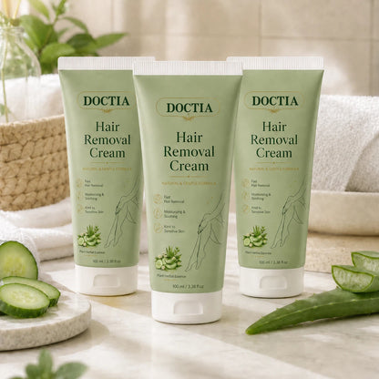 DOCTIA® Natural Gentle Hair Removal Cream | For Women & Men, Sensitive Skin