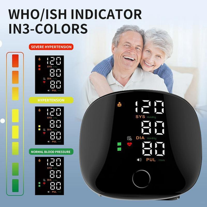 powerstep®  Rechargeable Wrist Blood Pressure Monitor with LED Touch Screen, Voice Broadcast & 99x2 Memory — Accurate Home BP Tracking Made Simple