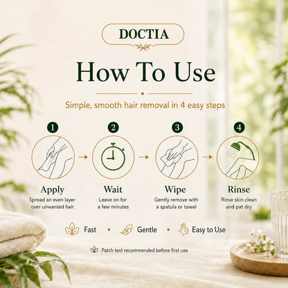 DOCTIA® Natural Gentle Hair Removal Cream | For Women & Men, Sensitive Skin