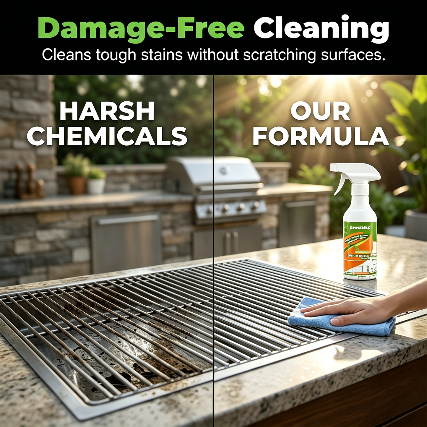 🔥powerstep® Fast-Acting Heavy-Duty Grill Degreaser Spray 💪 Sparkling Clean ✨