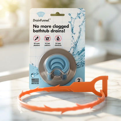 powerstep®  Bathtub drain funnel hair clog preventer