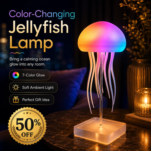✨ Color-Changing Jellyfish Lamp – 50% OFF Ocean-Inspired Ambient Light