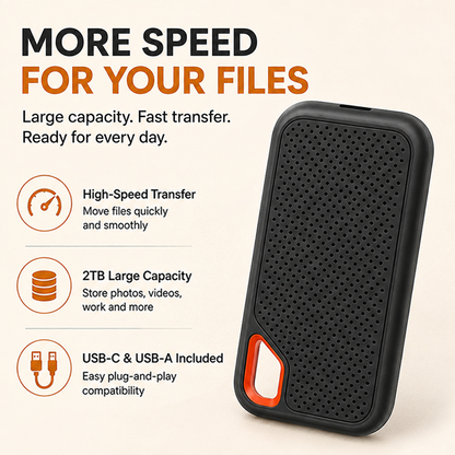 ⚡2TB Type-C Portable Mini SSD | High-Speed External Storage Drive for Laptop, Desktop & Smartphone