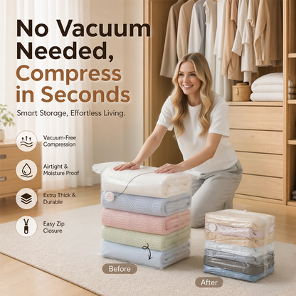 50% OFF! 🏆powerstep® No‑Pump Vacuum Storage Bags – Press & seal, no pump needed.