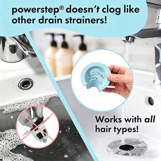 powerstep®  Bathtub drain funnel hair clog preventer
