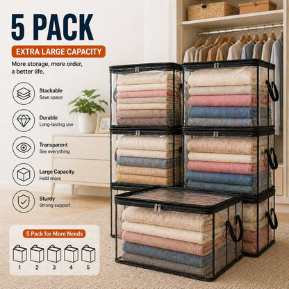 🎁LAST DAY 50% OFF ✨📦powerstep® Large Heavy-Duty Thick Plastic Clear Storage up