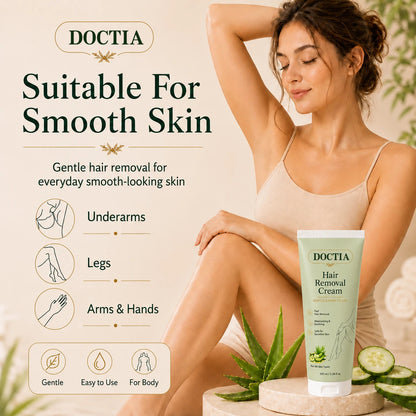 DOCTIA® Natural Gentle Hair Removal Cream | For Women & Men, Sensitive Skin