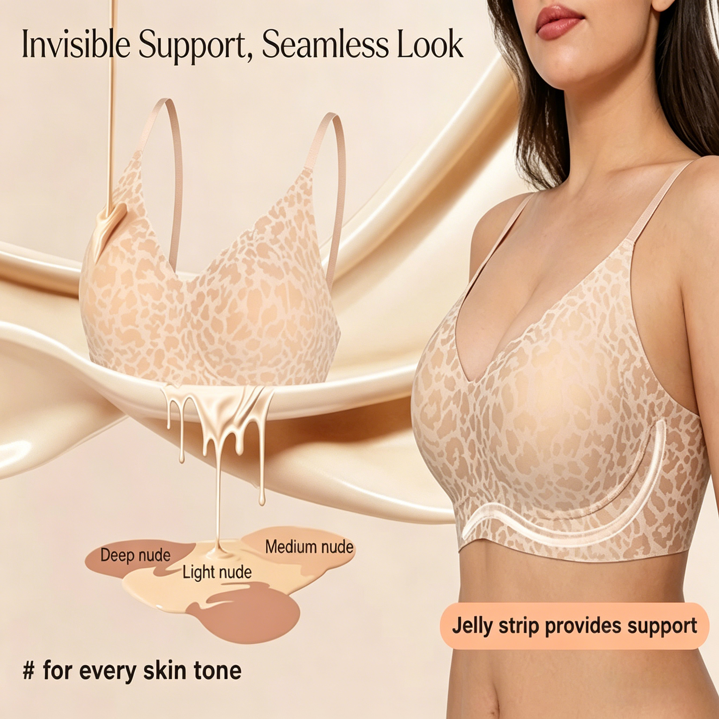 powerstep® Comfortable Wireless Full Coverage Jelly Smoothing Bra