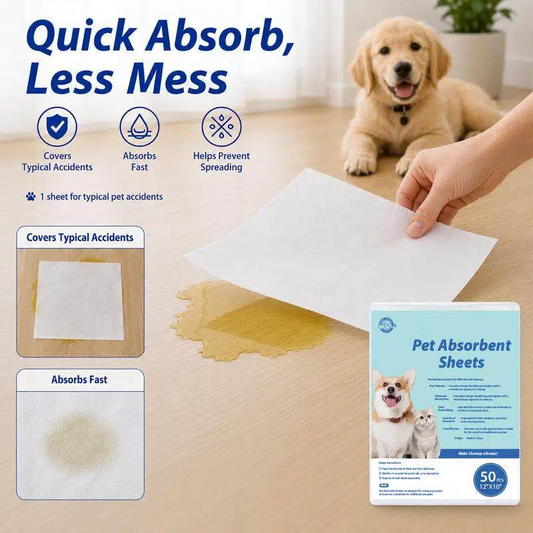 🗽Pet Absorbent Sheets, Emergency Dog Urine Cleanup Sheets for Hardwood Floors, Fast Liquid Lock & Odor Control