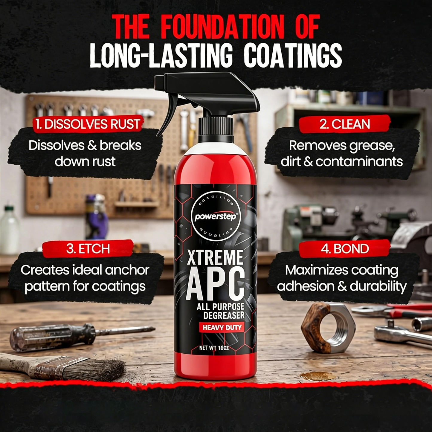 powerstep® APC - Heavy Duty All Purpose Cleaner, Degreaser & Rust Remover