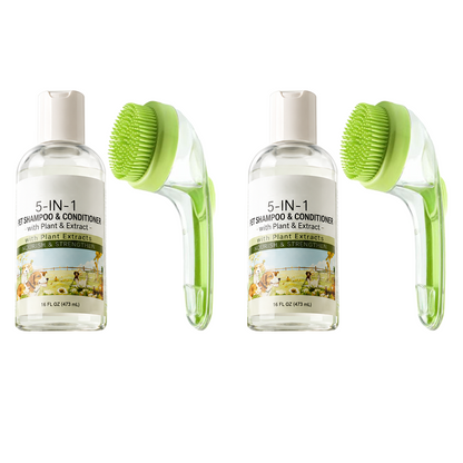 ✨ One-Press Pet Bath Brush with Built-In Soap Dispenser – Soft Silicone Bristles for Dogs & Cats