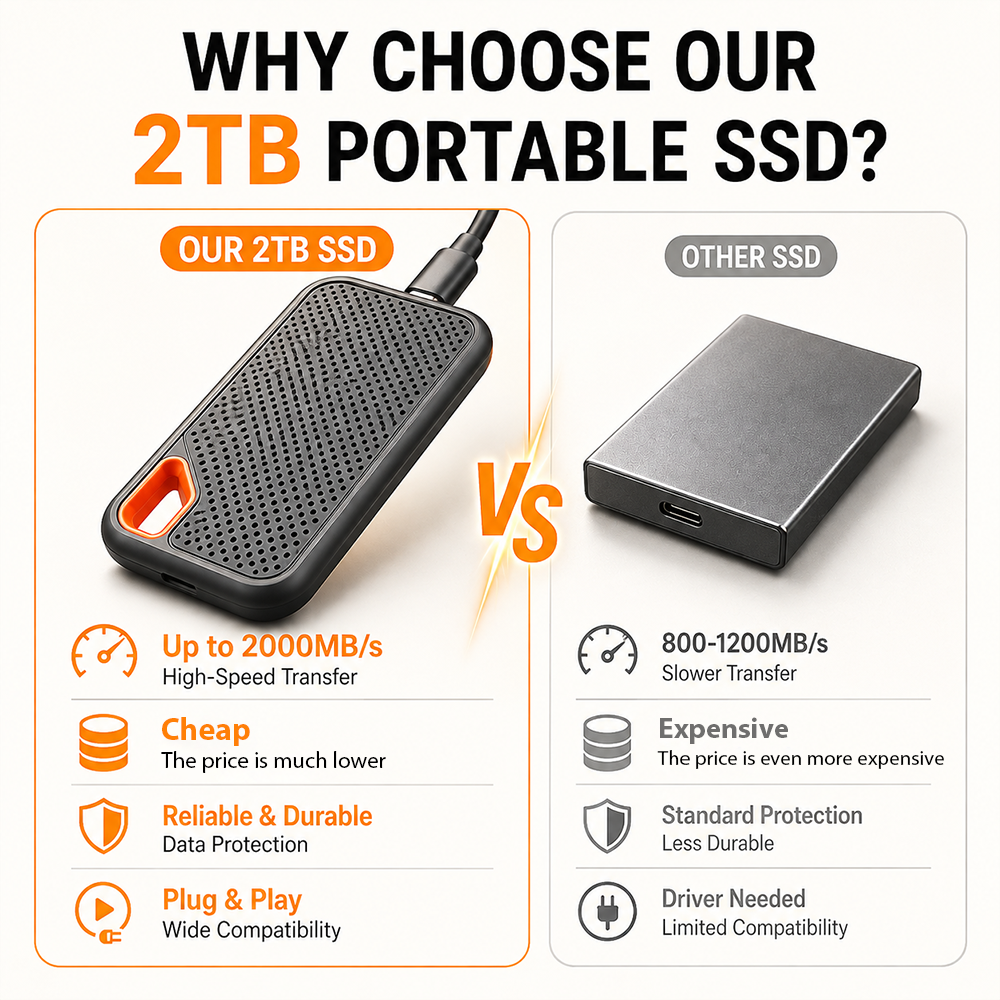⚡2TB Type-C Portable Mini SSD | High-Speed External Storage Drive for Laptop, Desktop & Smartphone
