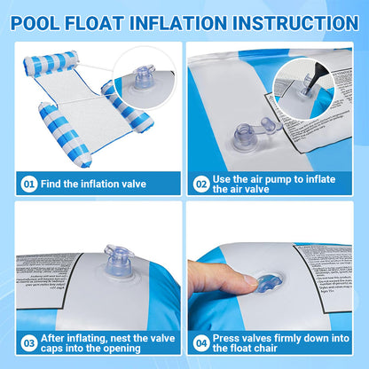 powerstep®  Water hammock pool float, 4-in-1 design (hammock, saddle, lounge chair, drifter)