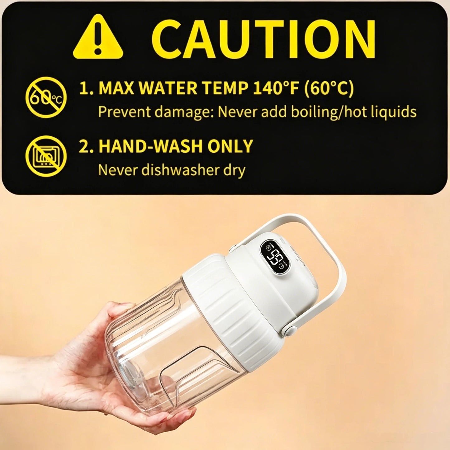 Portable Blender with Digital Display–🥤Smoothies On-the-Go!