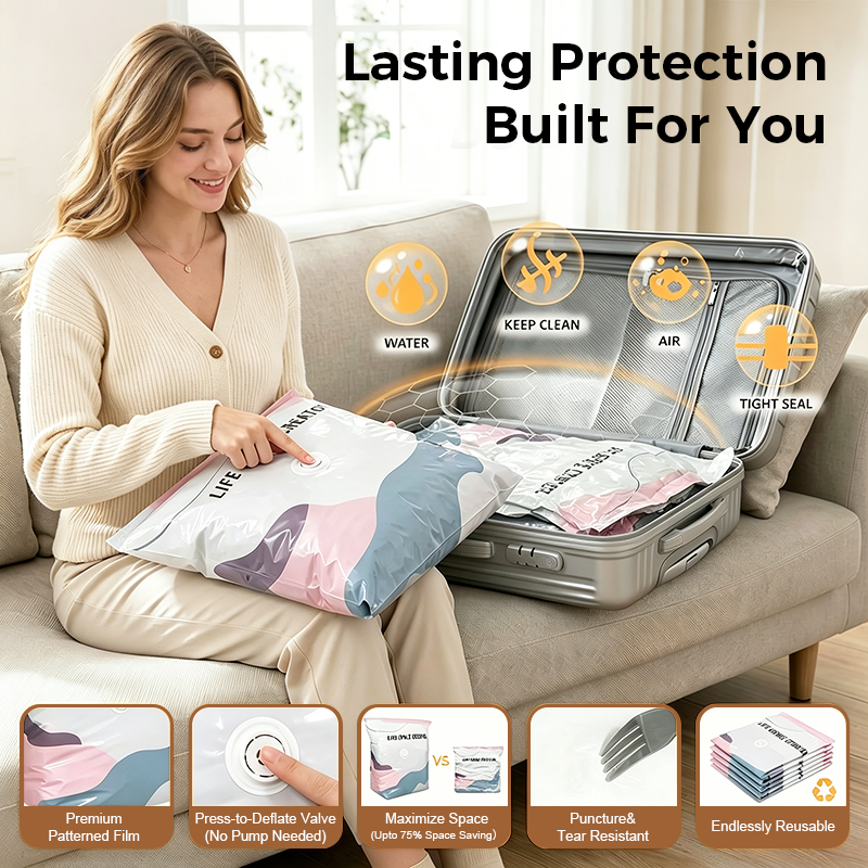 50% OFF! 🏆powerstep® No‑Pump Vacuum Storage Bags – Press & seal, no pump needed.