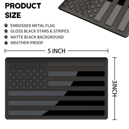 Powerstep® 3D American Flag Emblem Decal - Aluminum Alloy Material (Not Plastic)