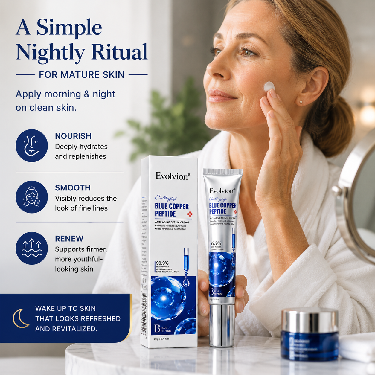 ✨ Evolvion® Blue Copper Peptide Anti-Aging Cream 💧 for Youthful-Looking, Firm Skin ✨