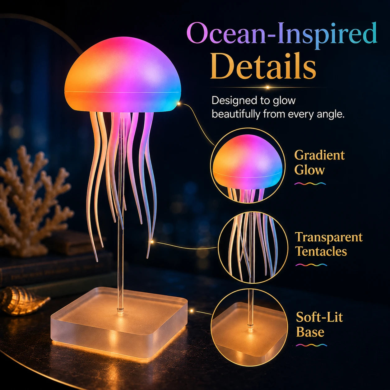 ✨ Color-Changing Jellyfish Lamp – 50% OFF Ocean-Inspired Ambient Light