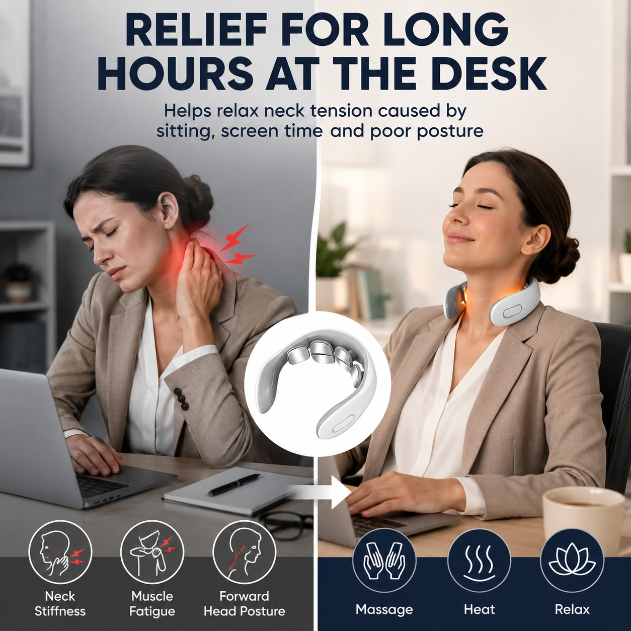 ⏰Last day Promotion 🔥Heated 4D Neck Massager / Portable 4D Neck Relaxer