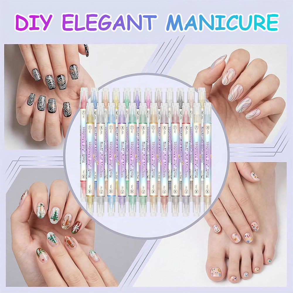🎁LAST DAY 50% OFF ✨powerstep®  12 Colors Nail Art Pens – DIY 3D Markers for Drawing, Dotting & Manicure
