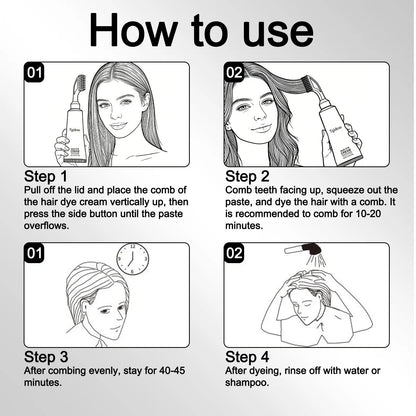 Powerstep™ Hair Dye Comb Cream – Easy At-Home Gray Hair Coverage Kit