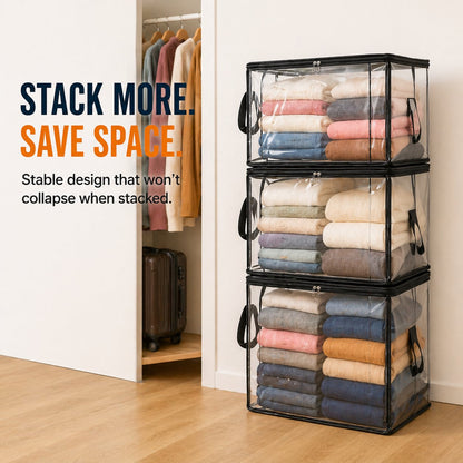 🎁LAST DAY 50% OFF ✨📦powerstep® Large Heavy-Duty Thick Plastic Clear Storage up