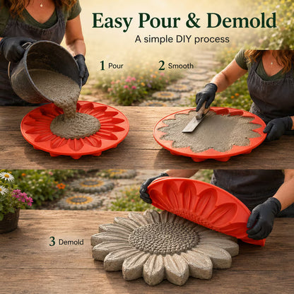 Junazilo® Reusable Sunflower Stepping Stone Mold upsell