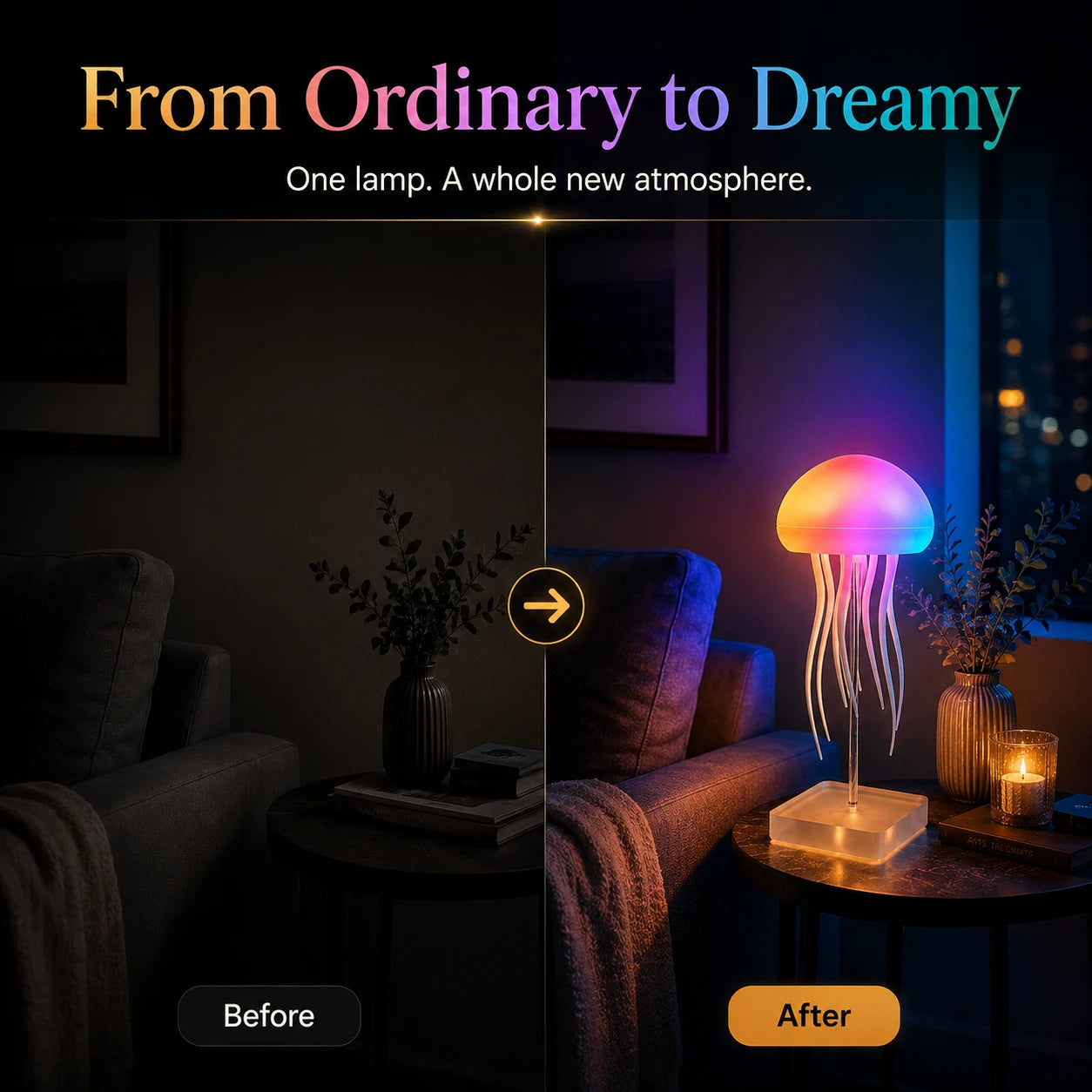 ✨ Color-Changing Jellyfish Lamp – 50% OFF Ocean-Inspired Ambient Light