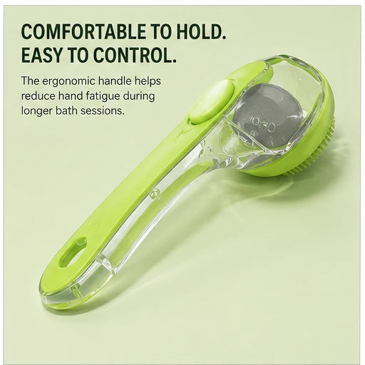 ✨ One-Press Pet Bath Brush with Built-In Soap Dispenser – Soft Silicone Bristles for Dogs & Cats ❤️