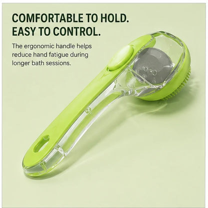 ✨ One-Press Pet Bath Brush with Built-In Soap Dispenser – Soft Silicone Bristles for Dogs & Cats ❤️