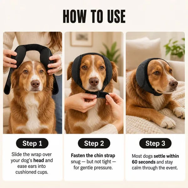 🐶 Sound-Dampening Dog Ear Wrap for Loud Noises & Calming Comfort