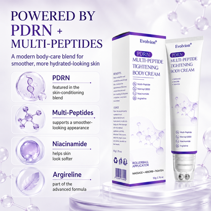 Evolvion® PDRN Multi-Peptide Massaging Body Roller Cream- Anti-aging, Hydrating, Skin Firming & Lifting, Skin Repair, Even Tone, Acne and Dark Spot Treatment, Wart and Mole Removal, and Psoriasis Relief⭐