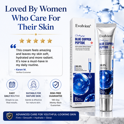 ✨ Evolvion® Blue Copper Peptide Anti-Aging Cream 💧 for Youthful-Looking, Firm Skin ✨