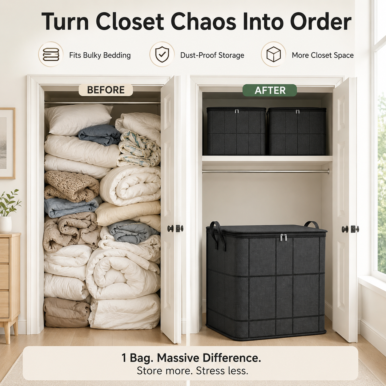 Organize Bulky Bedding Without Taking Over Your Closet