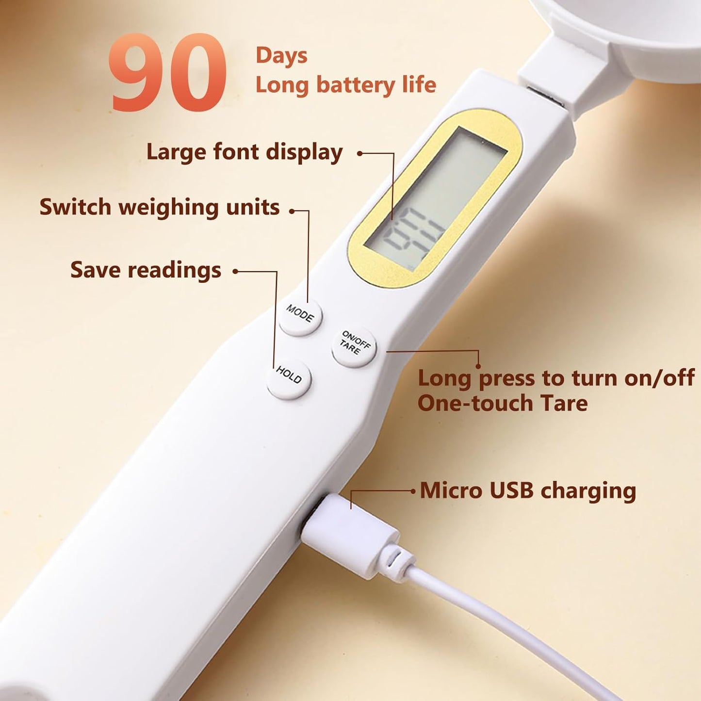 powerstep® Digital measuring spoon scale, high-precision 0.1g gram measuring spoon