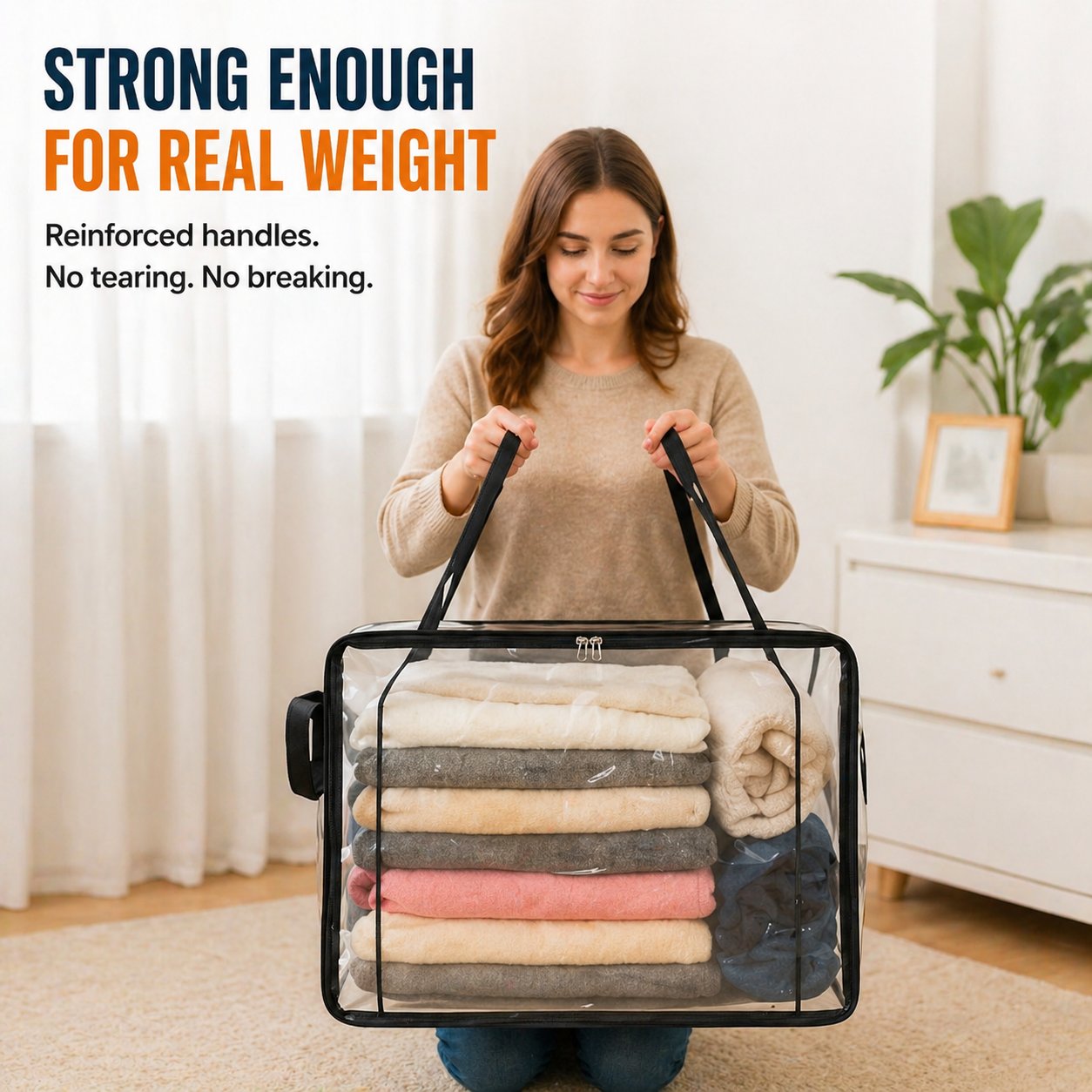 🎁LAST DAY 50% OFF ✨📦powerstep® Large Heavy-Duty Thick Plastic Clear Storage up