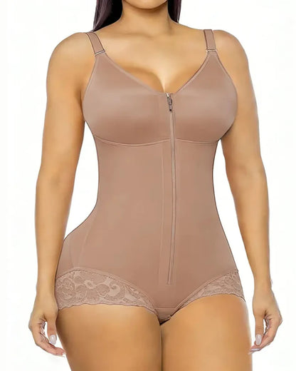 ✨ Zip & Sculpt Tummy Control Shapewear Bodysuit – High Compression Waist Slimming Body Shaper for Women