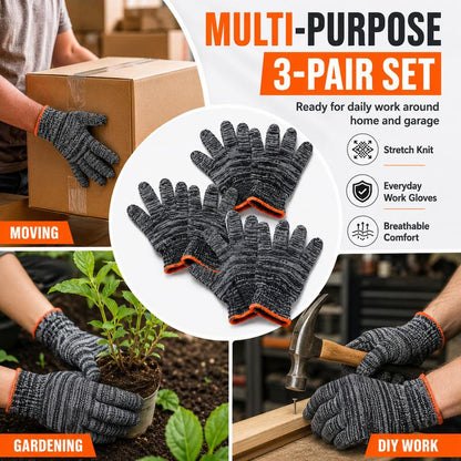 🗽Unisex gardening gloves; versatile work gloves with strong grip, made of stretchy, breathable knit fabric; suitable for gardening, DIY, household chores, and workshop tasks