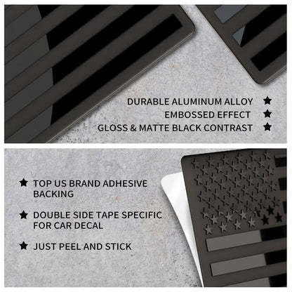Powerstep® 3D American Flag Emblem Decal - Aluminum Alloy Material (Not Plastic)