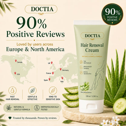 DOCTIA® Natural Gentle Hair Removal Cream | For Women & Men, Sensitive Skin