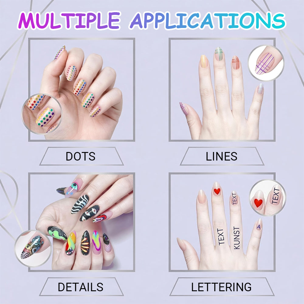 🎁LAST DAY 50% OFF ✨powerstep®  12 Colors Nail Art Pens – DIY 3D Markers for Drawing, Dotting & Manicure