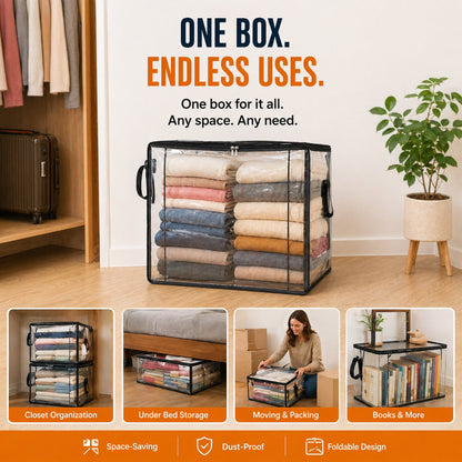 🎁LAST DAY 50% OFF ✨📦powerstep® Large Heavy-Duty Thick Plastic Clear Storage up