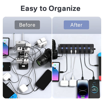 powerstep® 7 Ports USB 3.2 Hub with Individual On/Off Switches Splitter