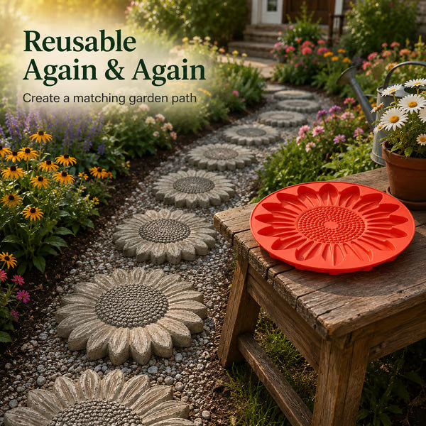 Junazilo® Reusable Sunflower Stepping Stone Mold upsell
